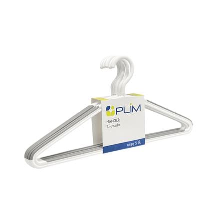 ไม้แขวนเสื้อ PLIM DOUBLE 14924 สีขาว/เทา แพ็ก 5 ชิ้น_2