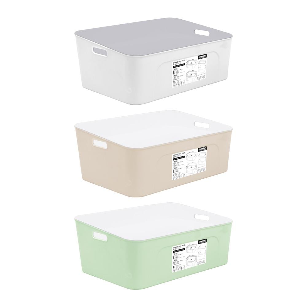 กล่องฝาปิดมีหูจับ 28 ลิตร STACKO 31x45x17 ซม. คละสี (1 ชิ้น)