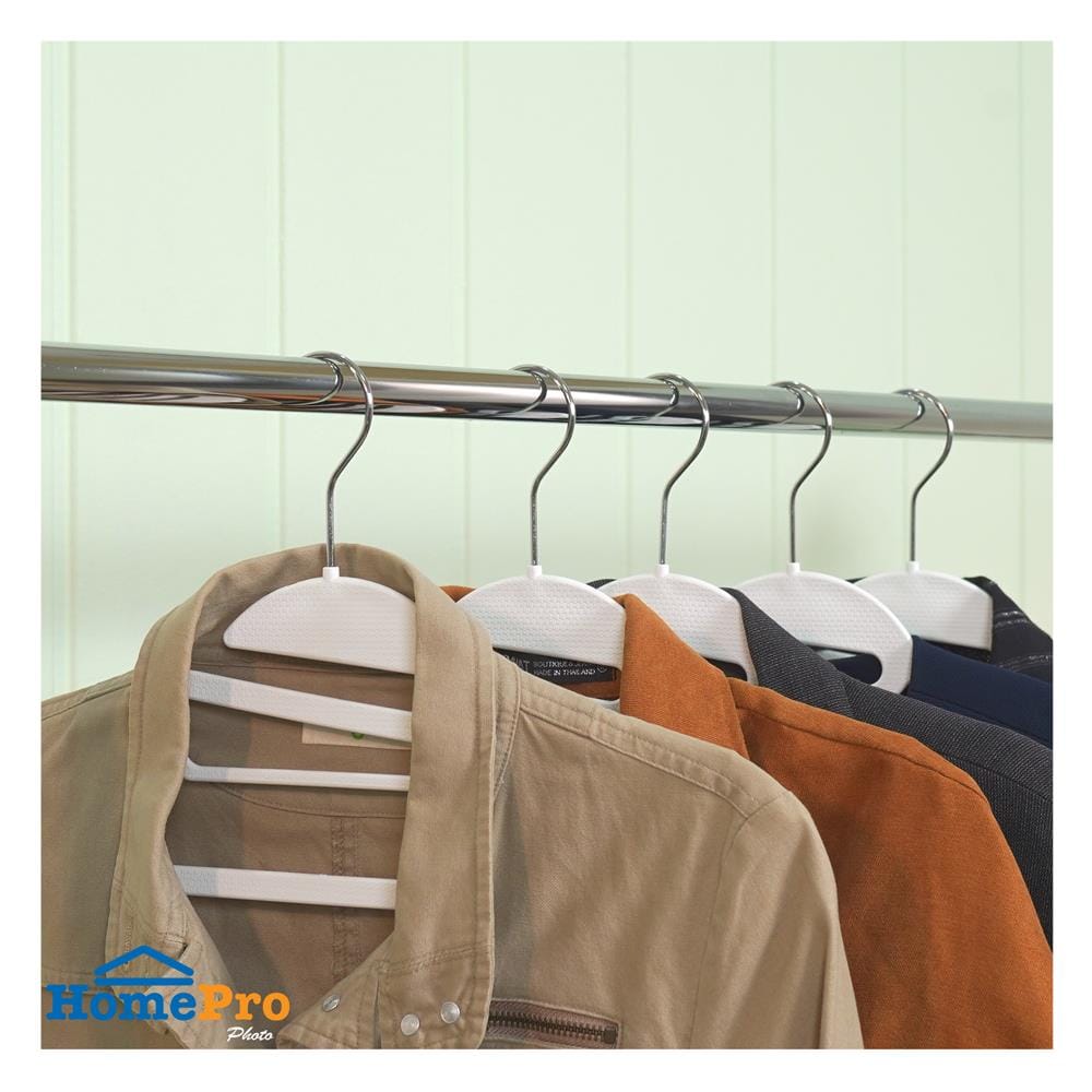 ไม้แขวนเสื้อ PLIM OLIVE 14918 สีขาว/เทา แพ็ก 5 ชิ้น