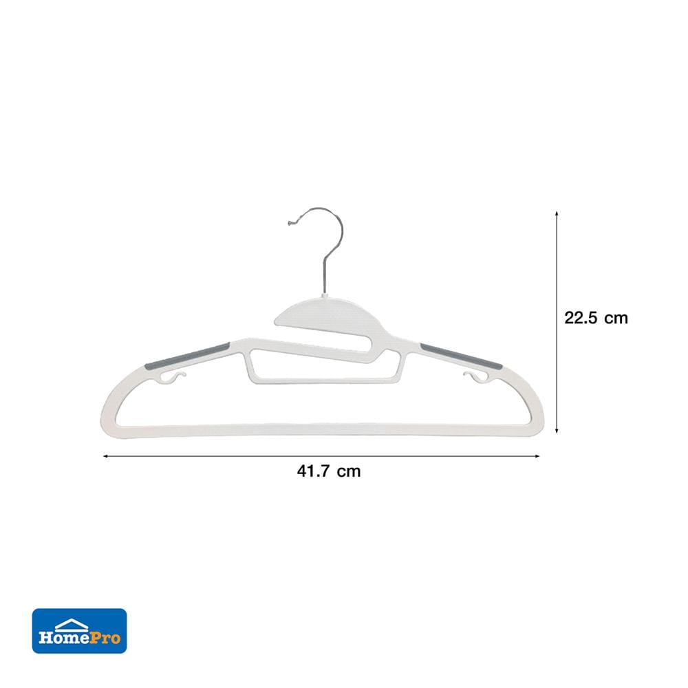 ไม้แขวนเสื้อ PLIM OLIVE 14918 สีขาว/เทา แพ็ก 5 ชิ้น