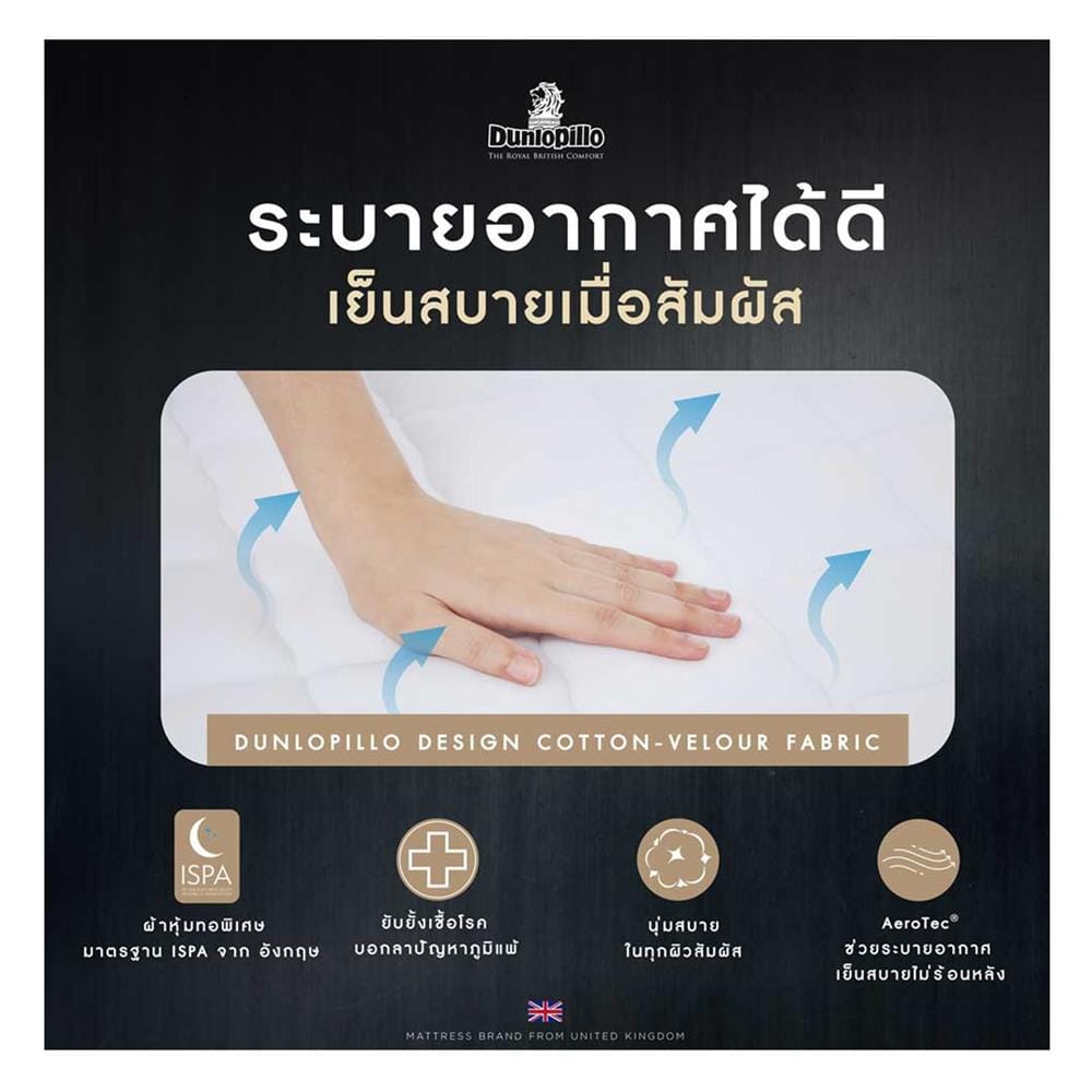 ที่นอนสปริง 6 ฟุต DUNLOPILLO รุ่น DONALD พร้อมชุดเครื่องนอน 11 ชิ้น