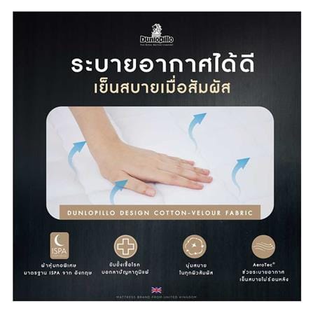 ที่นอนสปริง 6 ฟุต DUNLOPILLO รุ่น DONALD พร้อมชุดเครื่องนอน 11 ชิ้น_4