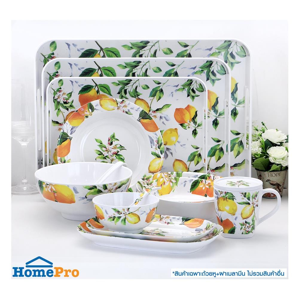 ถ้วยหูพร้อมฝาเมลามีน 400 มล. KECH LEMON TREE