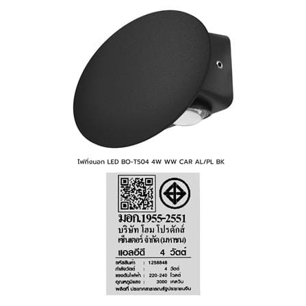 ไฟกิ่งภายนอก LED CARINI BO-T504 4 วัตต์ WARM WHITE สีดำ_8