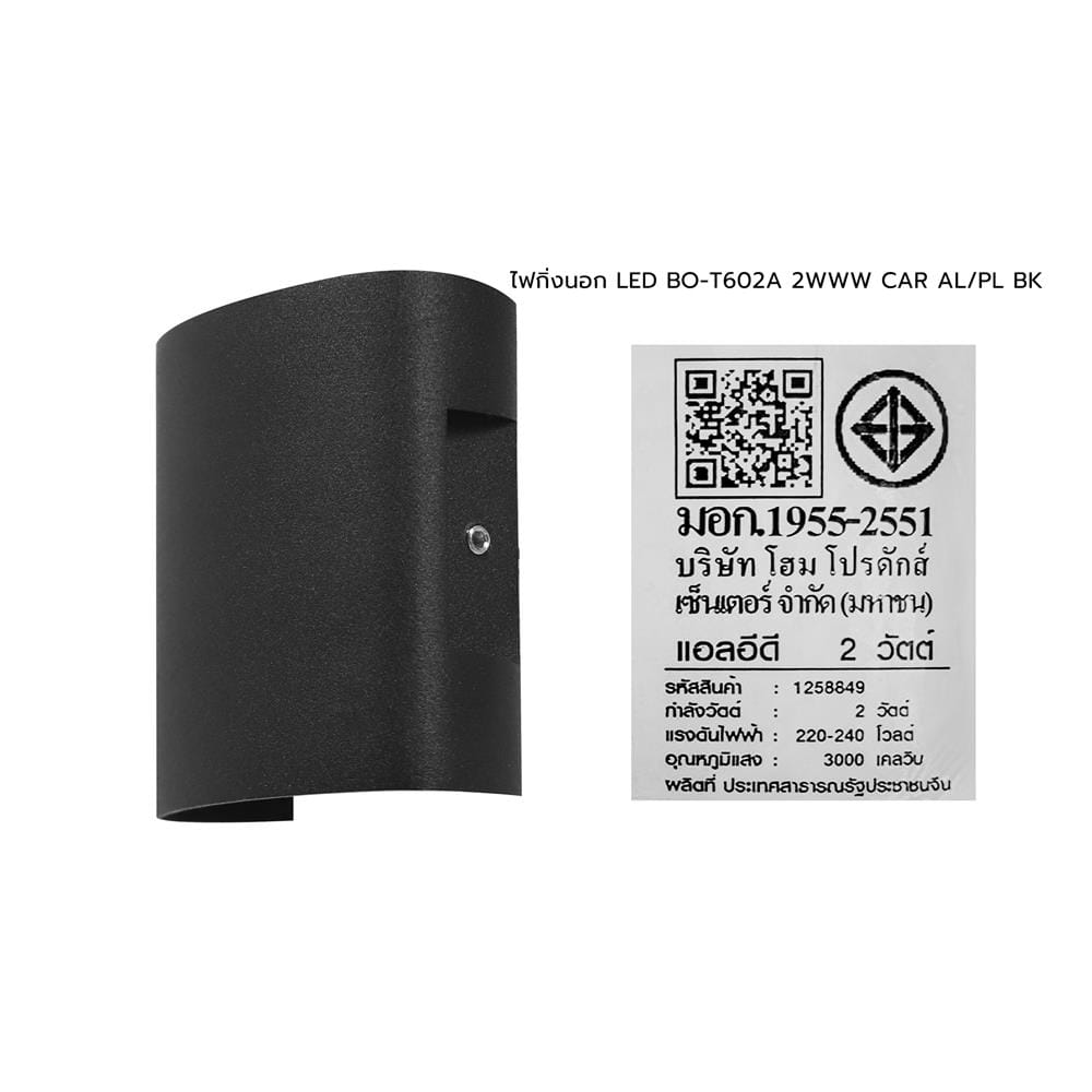 ไฟกิ่งภายนอก LED CARINI BO-T602A 2 วัตต์ WARM WHITE สีดำ