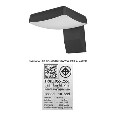 ไฟกิ่งภายนอก LED CARINI BO-WG401 18 วัตต์ WARM WHITE สีดำ_7