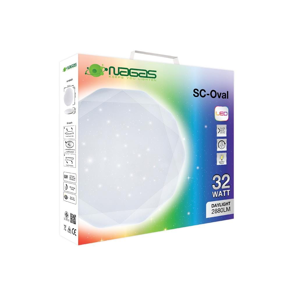 ไฟเพดาน LED NAGAS SC-OVAL 15 นิ้ว 32 วัตต์ DAYLIGHT สีขาว