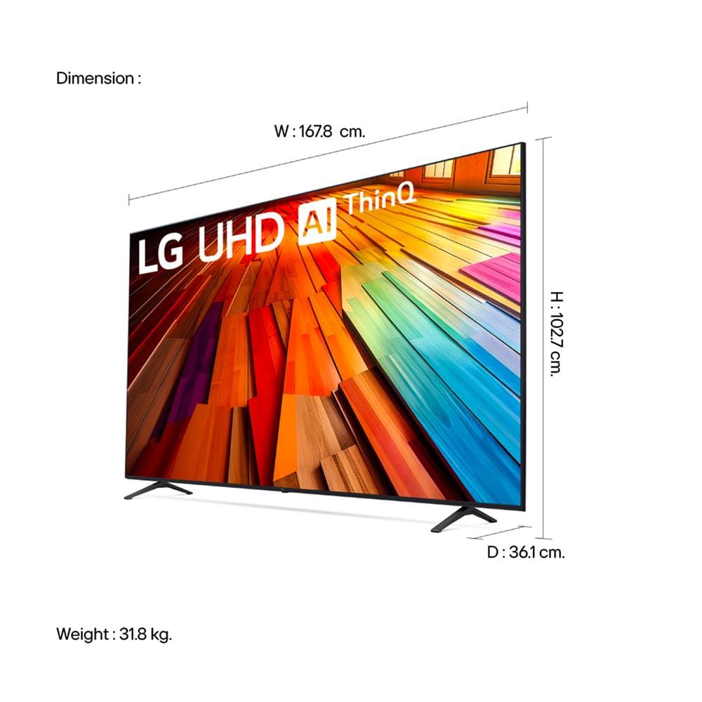 ทีวีแอลอีดี 75 นิ้ว LG (4K, LED, SMART TV) 75UT8050PSB.ATM