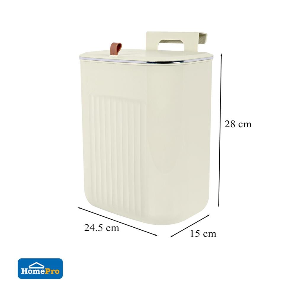 ถังขยะพร้อมที่แขวน ACCO VIVE 7 ลิตร สีครีม