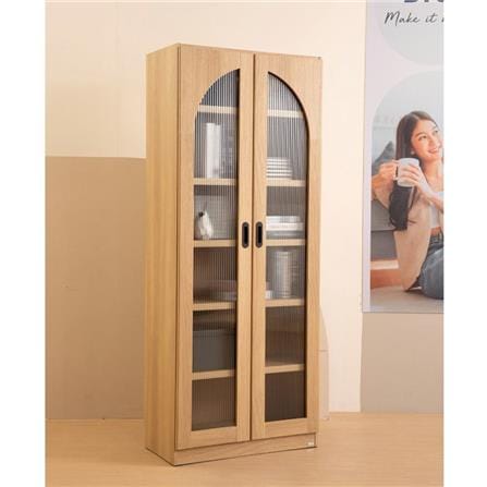 ตู้โชว์ 2 บานเปิด SB FURNITURE VALLEY 19230524 80 ซม. สีไม้อ่อน_5