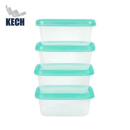 กล่องอาหารเหลี่ยม 0.2 ลิตร KECH NOLA แพ็ก 4 ชิ้น สีเขียว_0