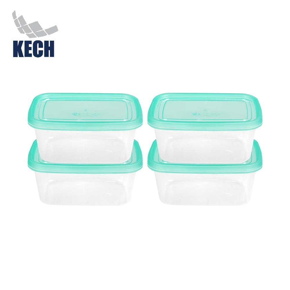 กล่องอาหารเหลี่ยม 0.5 ลิตร KECH NOLA แพ็ก 4 กล่อง สีเขียว_0