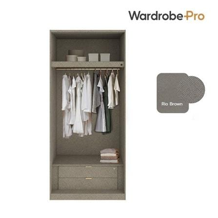 ตู้เสื้อผ้า 2 บานเปิด SB BUILT IN WARDROBE PLUS 59061085 100 ซม. สี RIO BROWN_2