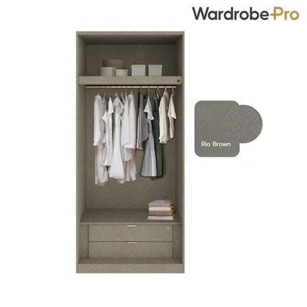ตู้เสื้อผ้า 2 บานเปิด SB BUILT IN WARDROBE PLUS 59061083 100 ซม. สีทอง_2