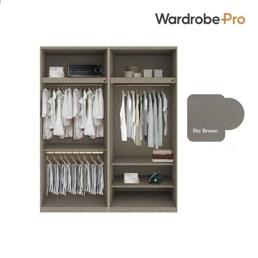 ตู้เสื้อผ้า 4 บานเปิด SB BUILT IN WARDROBE PLUS 59061076 200 ซม. สี CANYON OAK