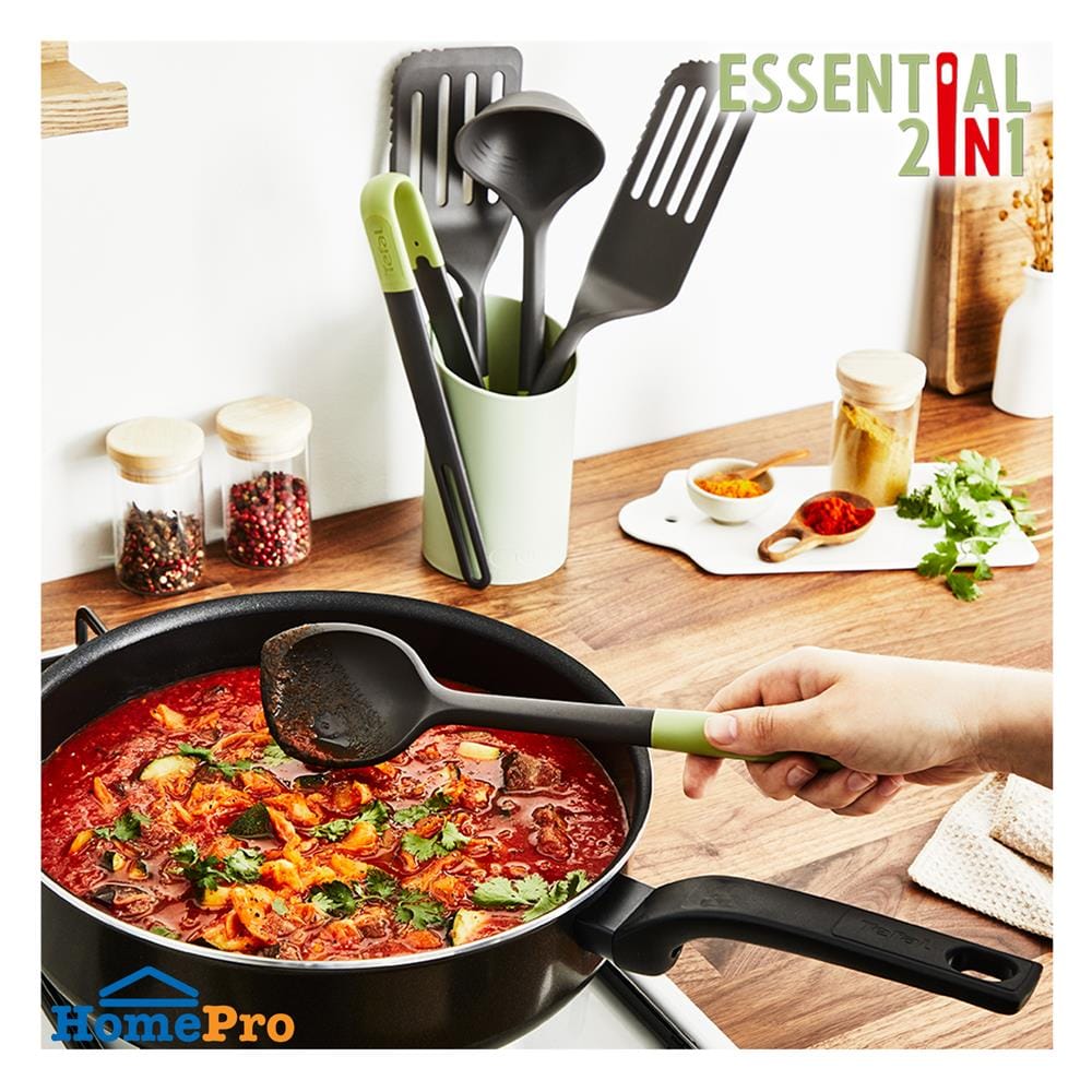 กระบวยแบน 28 ซม. TEFAL ESSENTIAL 2 IN 1 K2791024 สีเขียว