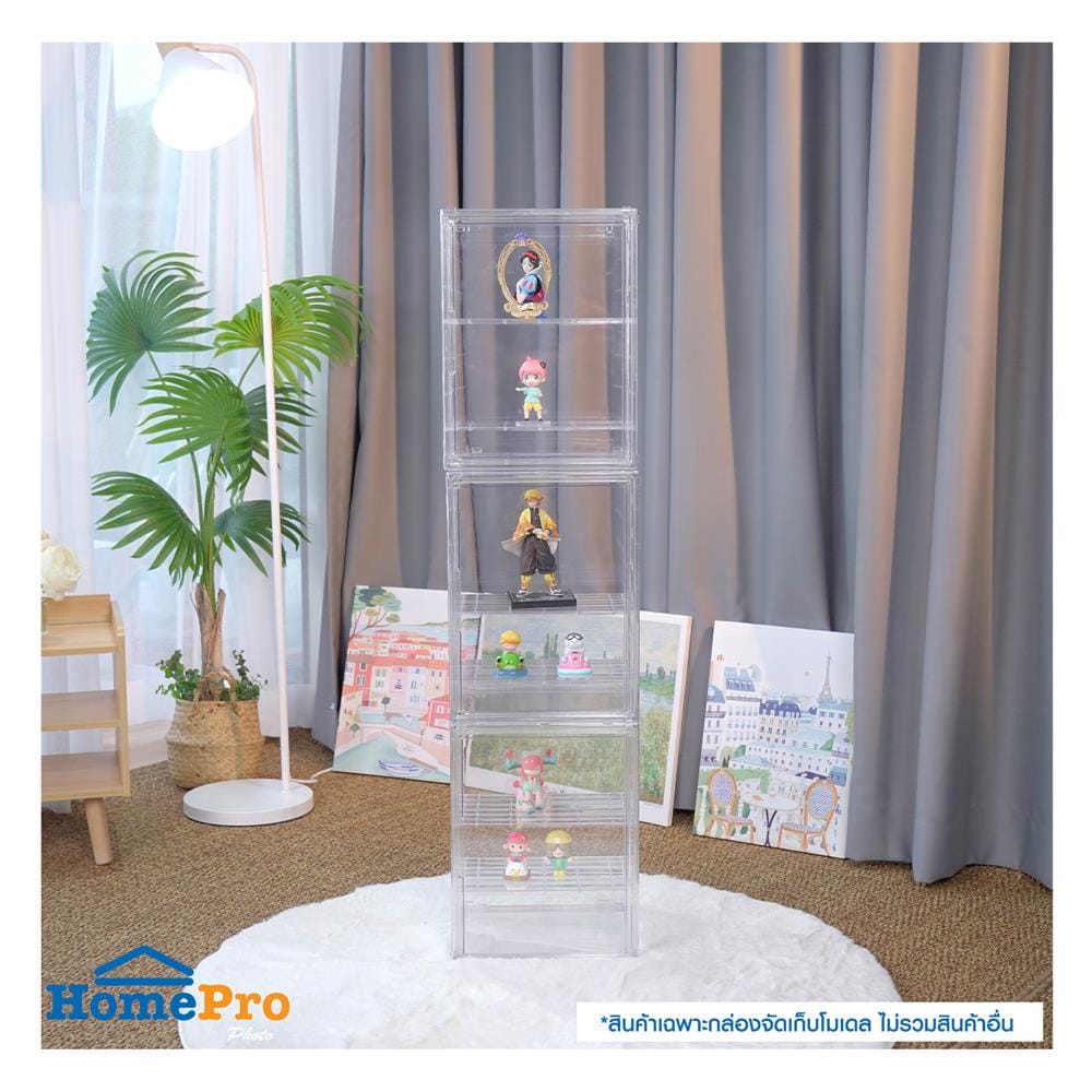 กล่องจัดเก็บโมเดล มีแท่นวาง STACKO KLEAR 24x27x36 ซม. สีใส