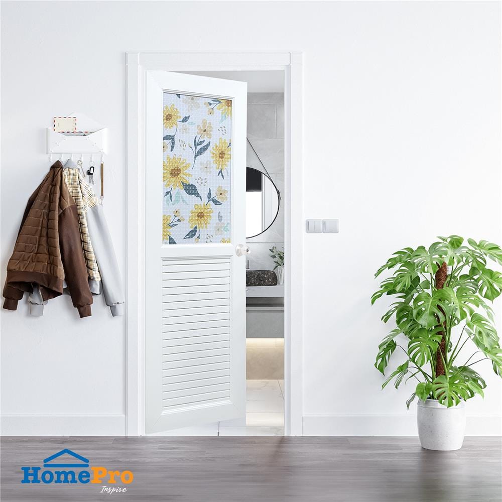 ประตูห้องน้ำ UPVC AZLE SUNFLOWER 70X200 ซม. สีขาว พร้อมวงกบ ไม่เจาะลูกบิด
