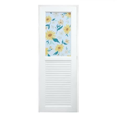 ประตูห้องน้ำ UPVC AZLE SUNFLOWER 70X200 ซม. สีขาว พร้อมวงกบ ไม่เจาะลูกบิด_0