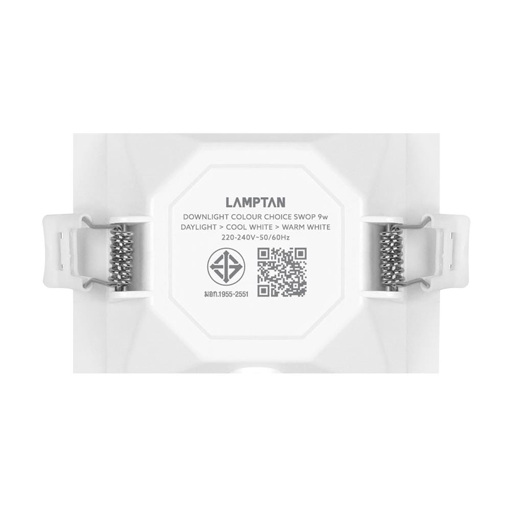 ดาวน์ไลท์ LED LAMPTAN SWOP 3.7 นิ้ว 9 วัตต์ DAYLIGHT/COOL WHITE/WARM WHITE สีขาว