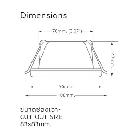 ดาวน์ไลท์ LED LAMPTAN SWOP 3.7 นิ้ว 9 วัตต์ DAYLIGHT/COOL WHITE/WARM WHITE สีขาว_8