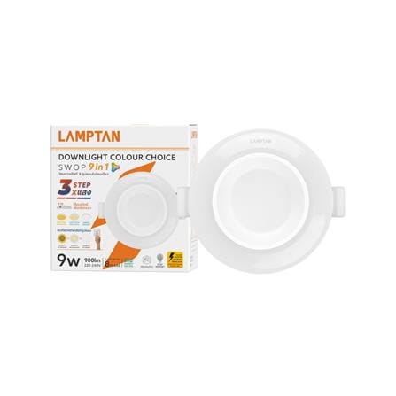 ดาวน์ไลท์ LED LAMPTAN SWOP 3.7 นิ้ว 9 วัตต์ DAYLIGHT/COOL WHITE/WARM WHITE สีขาว_3
