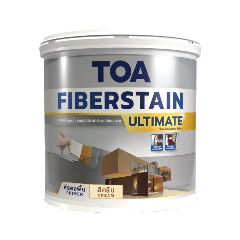 สีรองพื้นไม้ฝาไฟเบอร์ซีเมนต์ TOA FIBERSTAIN ULTIMATE สีครีม ด้าน 1 แกลลอน