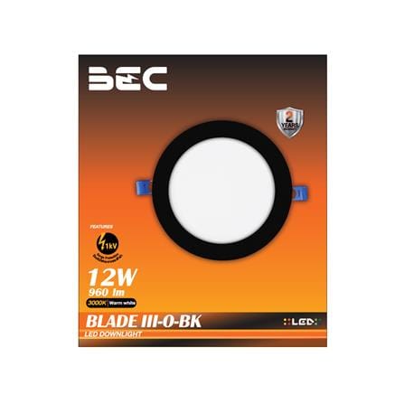 ดาวน์ไลท์ LED BEC BLADE III O-BK 6.6 นิ้ว 12 วัตต์ WARM WHITE สีดำ_2