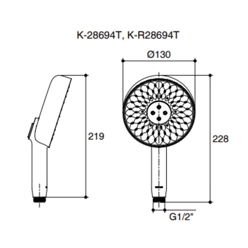 หัวฝักบัวสายอ่อน 3 ระดับ KOHLER K-28694T-BL สีดำ