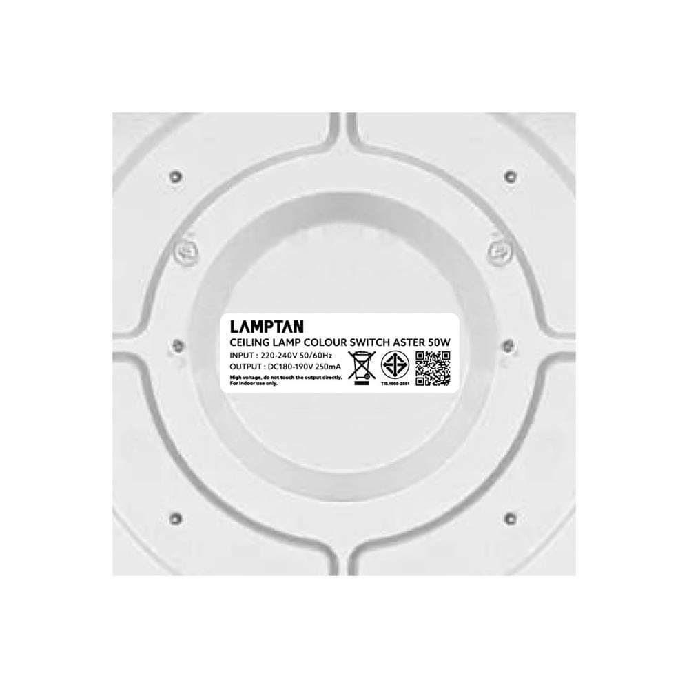 ไฟเพดาน LED LAMPTAN ASTER 19 นิ้ว 50 วัตต์ DAYLIGHT/COOL WHITE/WARM WHITE สีขาว