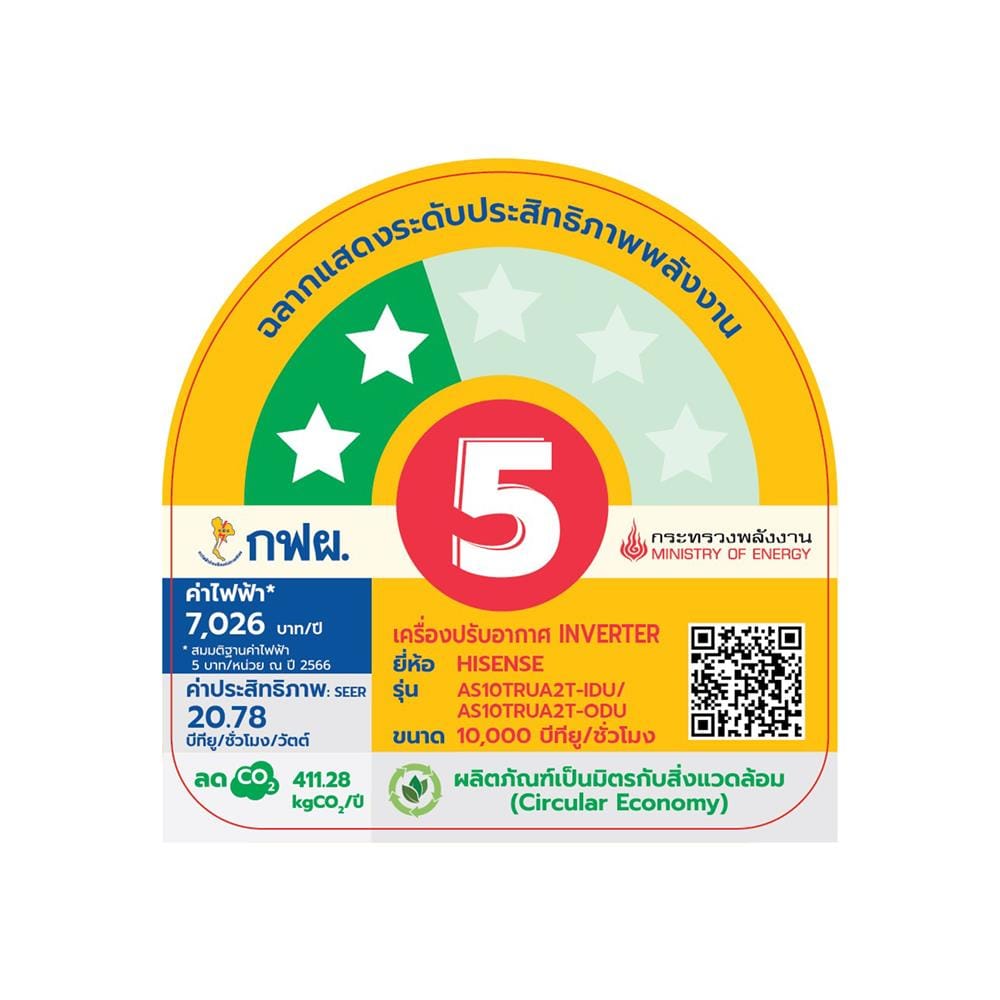 แอร์ผนัง HISENSE AS10TRUA2T 10000 บีทียู อินเวอร์เตอร์