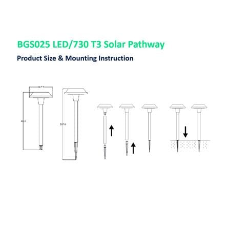 ไฟทางเดิน SOLAR PHILIPS BGS025 LED/730 T3 3 วัตต์ WARM WHITE สีทอง_4
