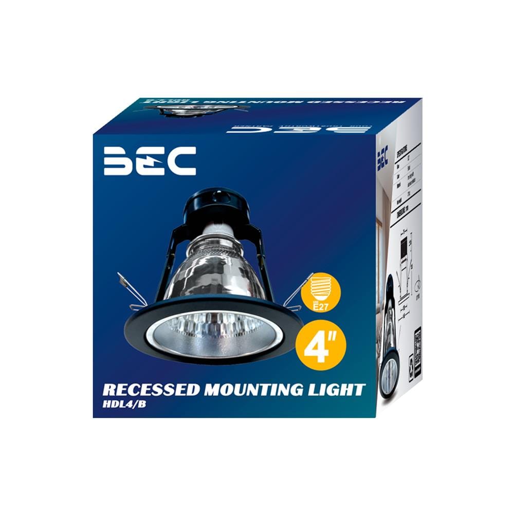ดาวน์ไลท์ BEC HDL4/B 4 นิ้ว สีดำ กลม
