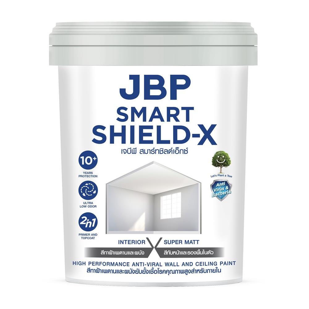 สีน้ำทาฝ้า ชนิดด้าน JBP SMART SHIELD-X 7999 สีเทา 5 แกลลอน