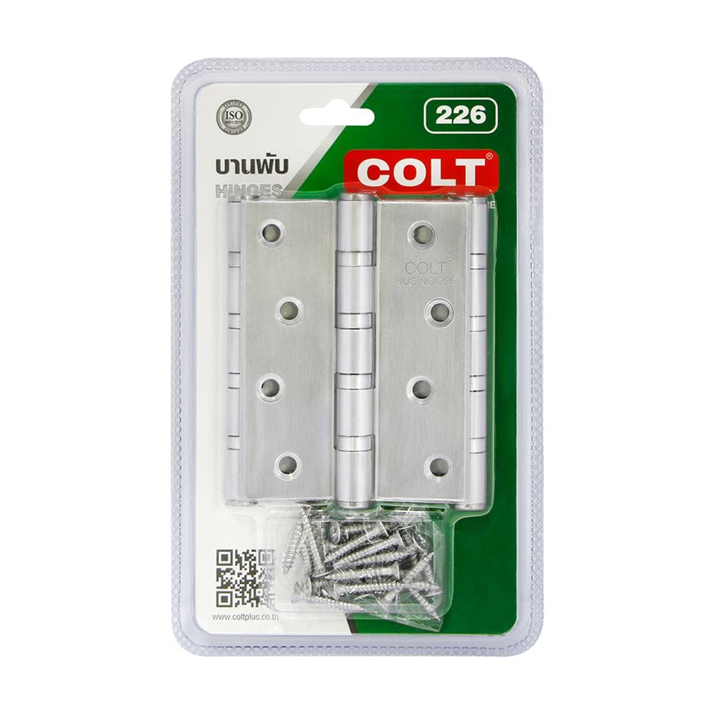 บานพับ 4X3 นิ้ว X 2 มม. COLT 226 สีสเตนเลส แพ็ก 3 ชิ้น
