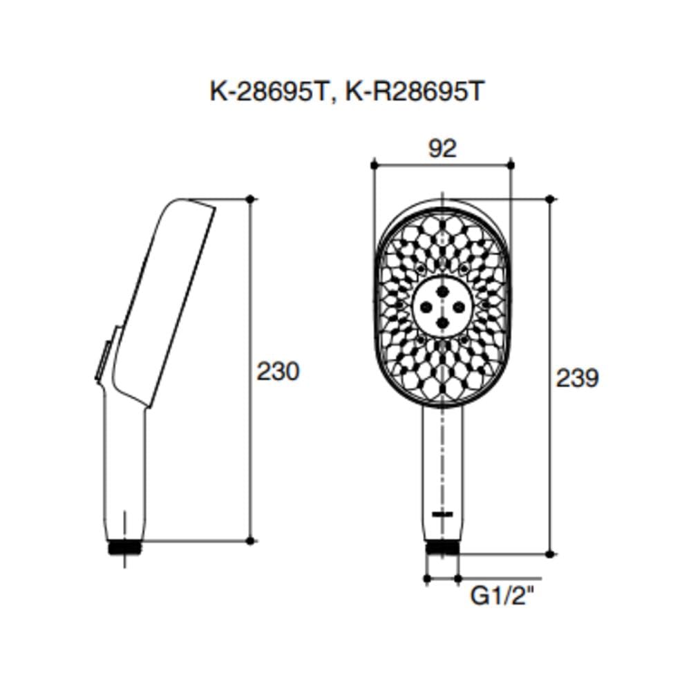 หัวฝักบัวสายอ่อน 3 ระดับ KOHLER K-28695T-AF