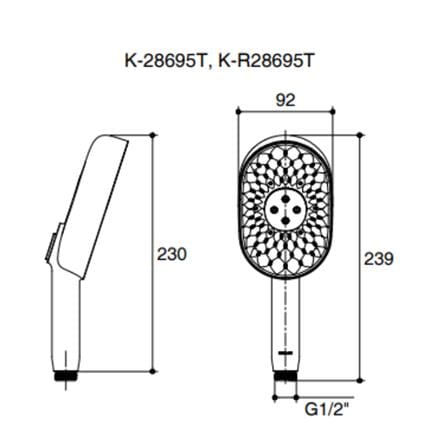 หัวฝักบัวสายอ่อน 3 ระดับ KOHLER K-28695T-RGD_2