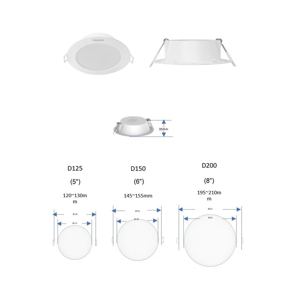 ดาวน์ไลท์ LED PHILIPS ERIDANI 8 นิ้ว 23 วัตต์ DAYLIGHT สีขาว