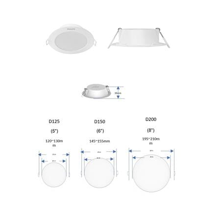 ดาวน์ไลท์ LED PHILIPS ERIDANI 8 นิ้ว 23 วัตต์ DAYLIGHT สีขาว_3