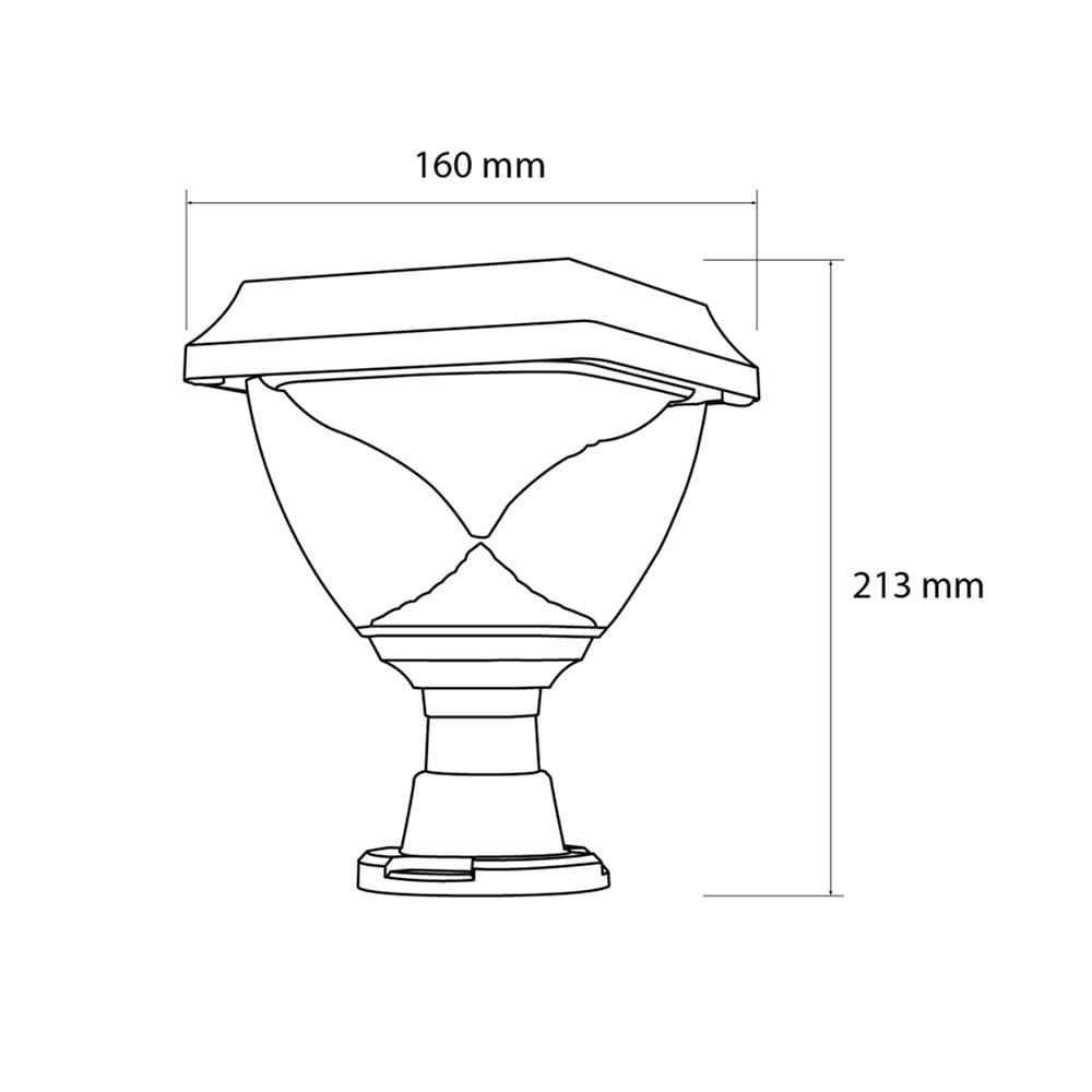 ไฟหัวเสา SOLAR LUMAX 74-00037 15 วัตต์ RGB สีดำ
