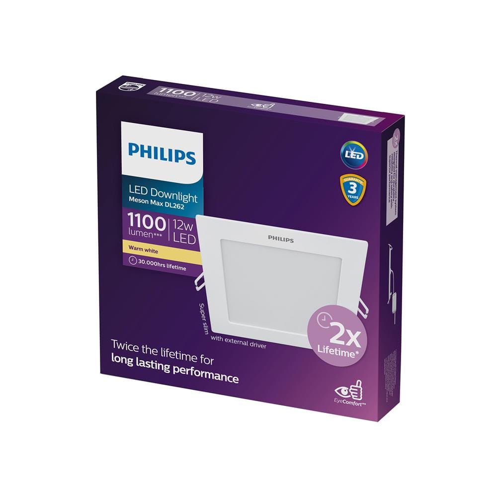 ดาวน์ไลท์ LED PHILIPS DL262 6 นิ้ว 12 วัตต์ WARM WHITE สีขาว