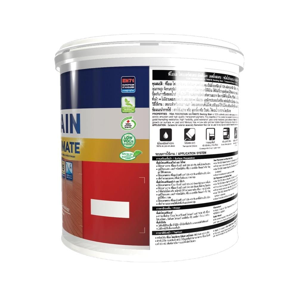 สีย้อมพื้นไม้ TOA FIBERSTAIN ULTIMATE DG002 สีไม้ประดู่ โปร่งแสงเงา 1 แกลลอน
