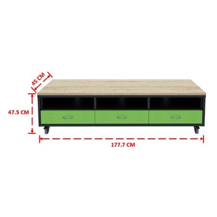 ตู้เหล็กบานผสม 3 ลิ้นชัก SURE TMBS-183 สีเขียว_3