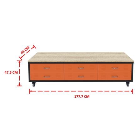 ตู้เหล็กลิ้นชัก 6 ลิ้นชัก SURE TMBS-186 สีส้ม_3