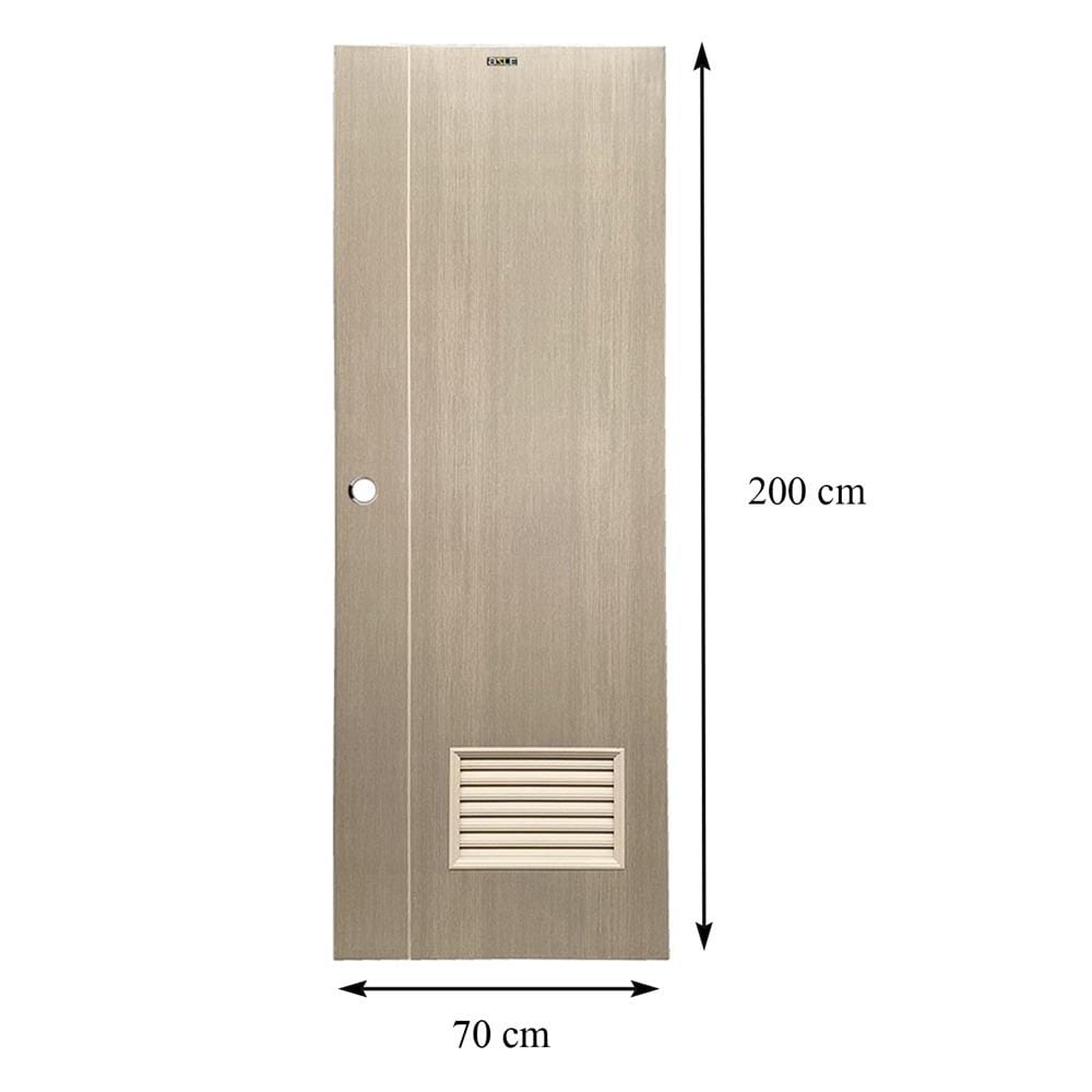 ประตูห้องน้ำ UPVC เจาะลูกบิด AZLE WB2 70x200 ซม. สี WHITE/GREY
