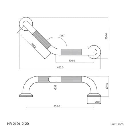 ราวมือจับ ตัว V WS HR-2101-2-20 10 ซม._1