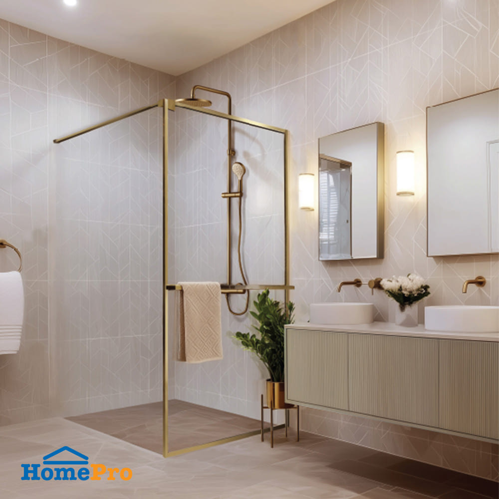 ฉากกั้นอาบน้ำ MOYA PLUS GF100 (GOLD) 100x190 ซม.