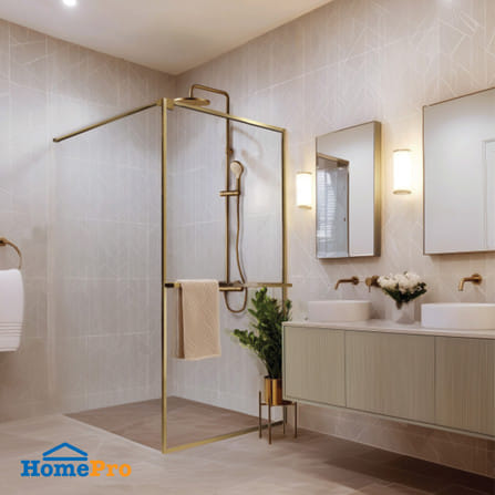 ฉากกั้นอาบน้ำ MOYA PLUS GF100 (GOLD) 100x190 ซม._3