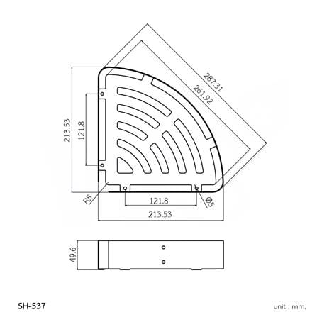 ตะแกรงวางของเข้ามุม WS SH-537 สเตนเลส_3