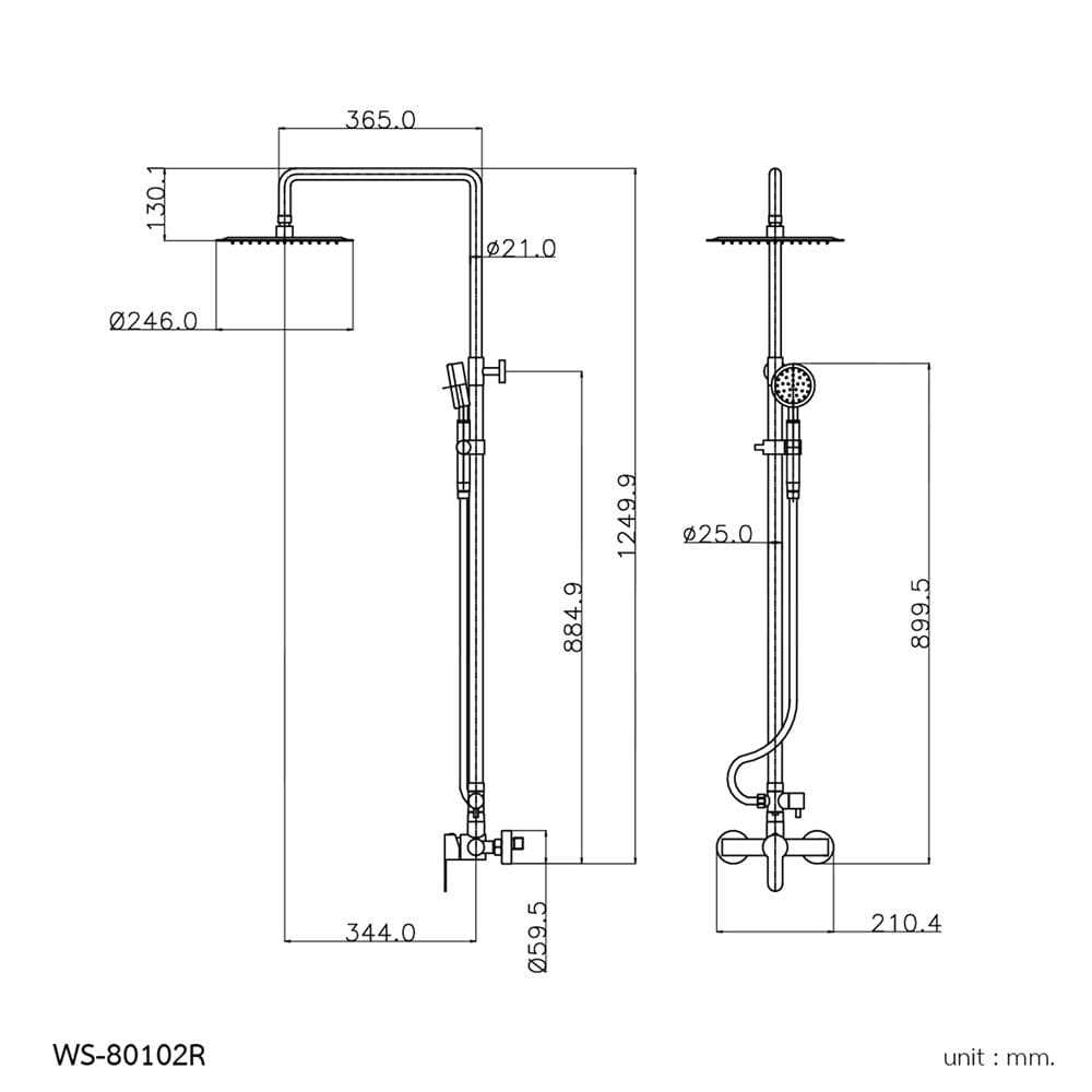 ฝักบัว RAIN SHOWER ผสม WS WS-80102R